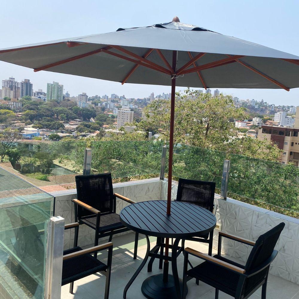 Jogo Conjunto De Mesa 4 Cadeiras Jardim Piscina Em Corda Náutica E Aluminio Preto - 7