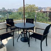 Jogo Conjunto De Mesa 4 Cadeiras Jardim Piscina Em Corda Náutica E Aluminio Preto - 2