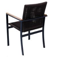 Jogo Conjunto De Mesa 4 Cadeiras Jardim Piscina Em Corda Náutica E Aluminio Preto