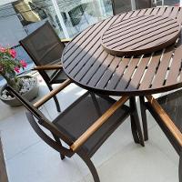 Jogo De Mesa 1,40m 6 Cadeiras Alumínio área Externa Interna Marrom - 7