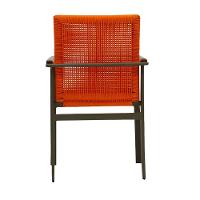 Jogo Conjunto De Mesa 4 Cadeiras Jardim Piscina Em Corda Náutica E Aluminio Laranja - 2