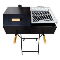 Churrasqueira A Carvão Meia Bafo Premium Com Suporte Móvel Preto - 1