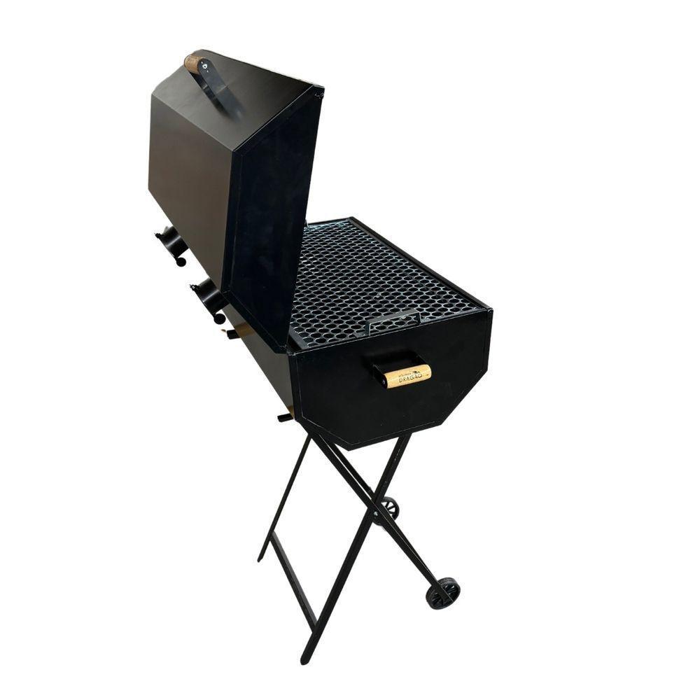 Churrasqueira A Bafo Grill Extra Grande Premium A Carvão Com Suporte Preto - 2