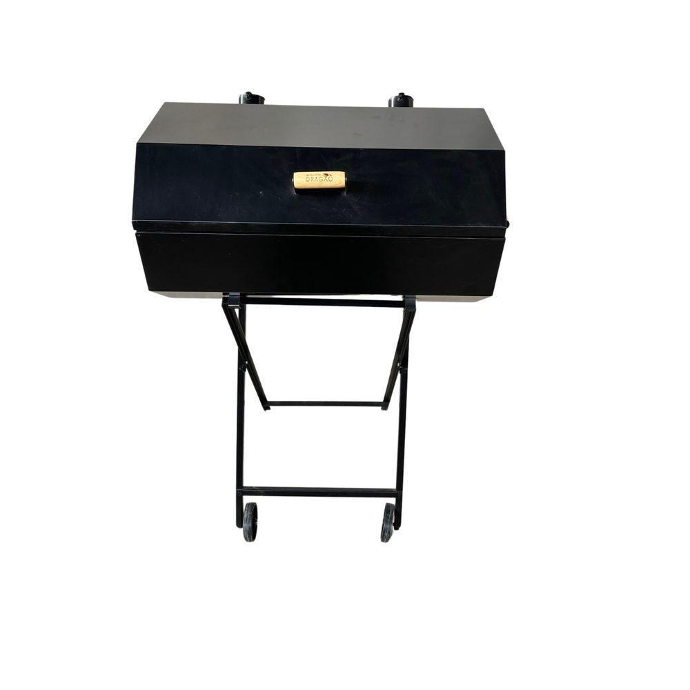 Churrasqueira A Bafo Grill Extra Grande Premium A Carvão Com Suporte Preto - 5