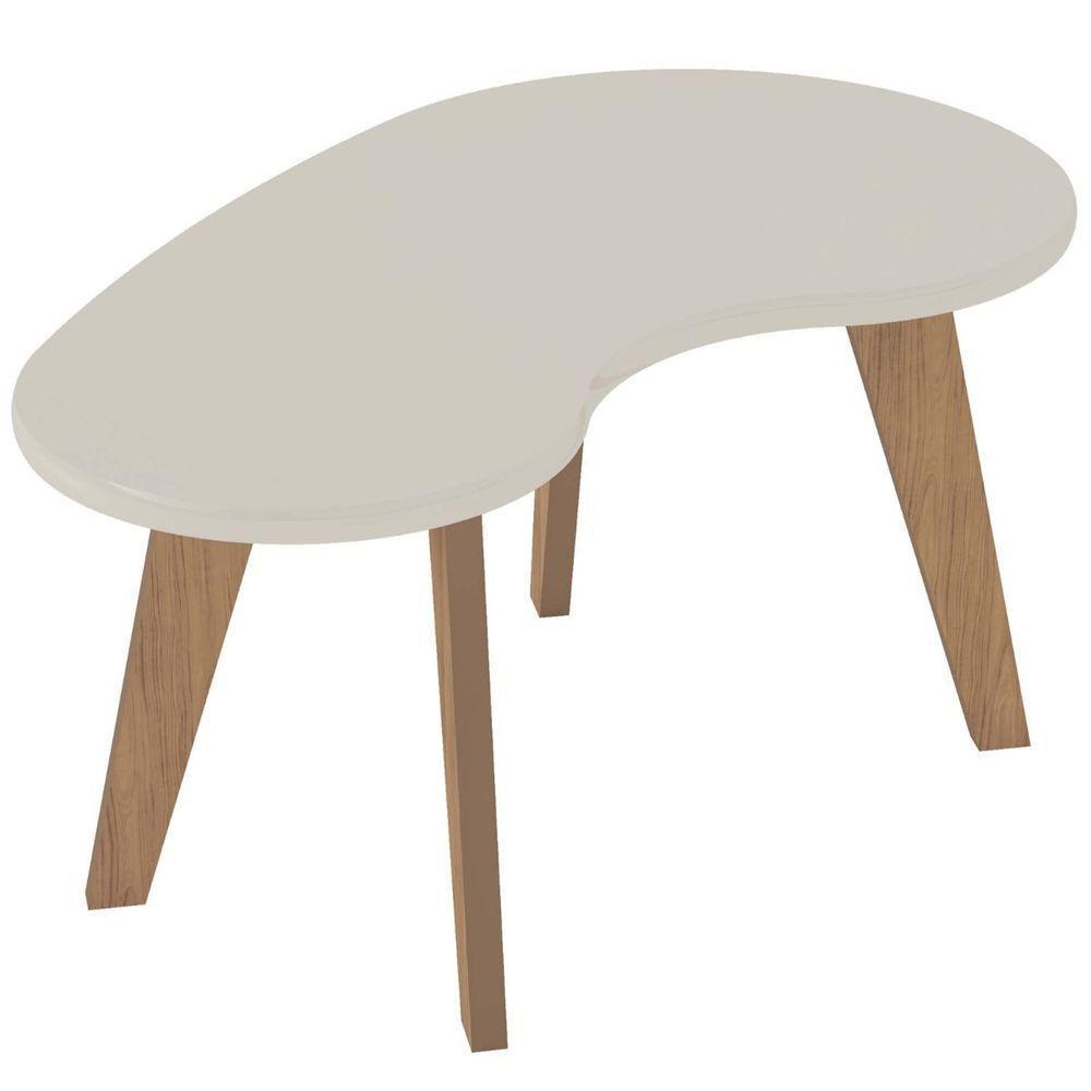 Mesa De Centro Orgânica Com Bordas Boleadas Off White carvalho - 1