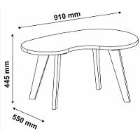 Mesa De Centro Orgânica Com Bordas Boleadas Off White carvalho - 7