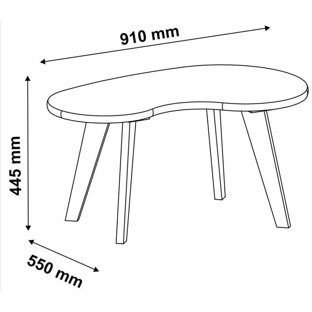 Mesa De Centro Orgânica Com Bordas Boleadas Terracota carvalho - 6
