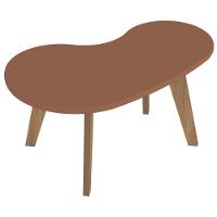 Mesa De Centro Orgânica Com Bordas Boleadas Terracota carvalho - 1