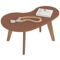 Mesa De Centro Orgânica Com Bordas Boleadas Terracota carvalho - 5
