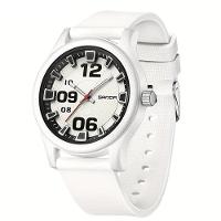 Relógio Feminino De Quartzo - à Prova D'água, Leve Com Pulseira De Silicone Branco - 1