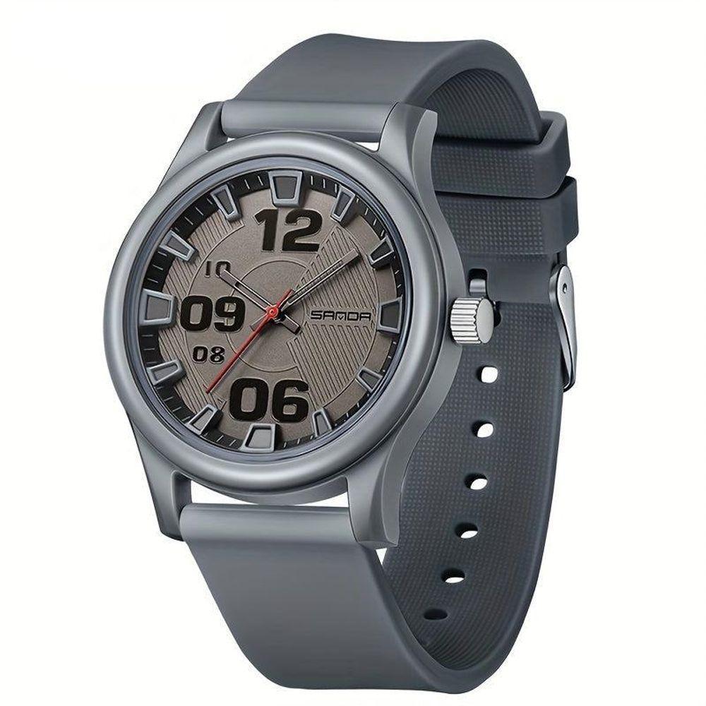 Relógio Feminino De Quartzo - à Prova D'água, Leve Com Pulseira De Silicone Cinza - 1