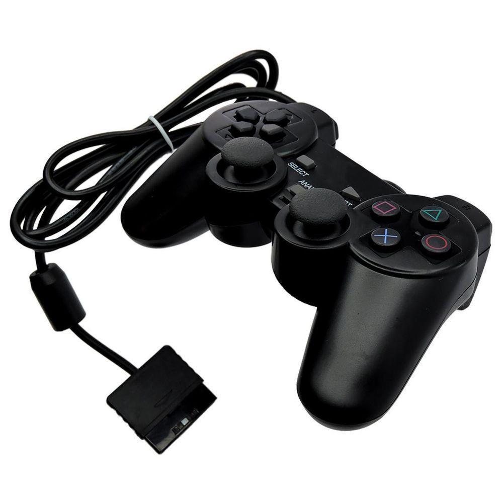 Controle Analógico Com Fio Para PS2 Preto - 4