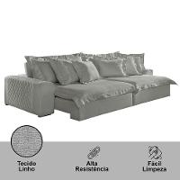 Sofá Luz Linho 02 Módulos De 100m B25cm Meu Sofá Online A230 Linho Cinza - 3