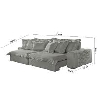 Sofá Luz Linho 02 Módulos De 100m B25cm Meu Sofá Online A230 Linho Cinza