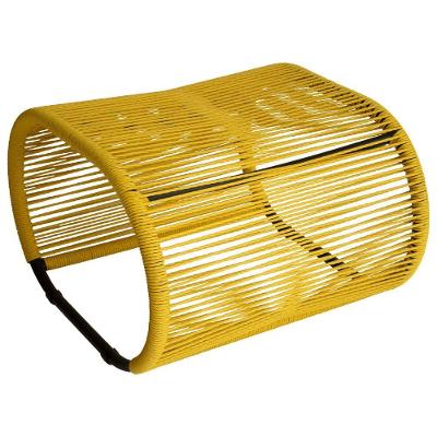 Puff Para área Externa Portugal Em Alumínio E Cordão Amarelo