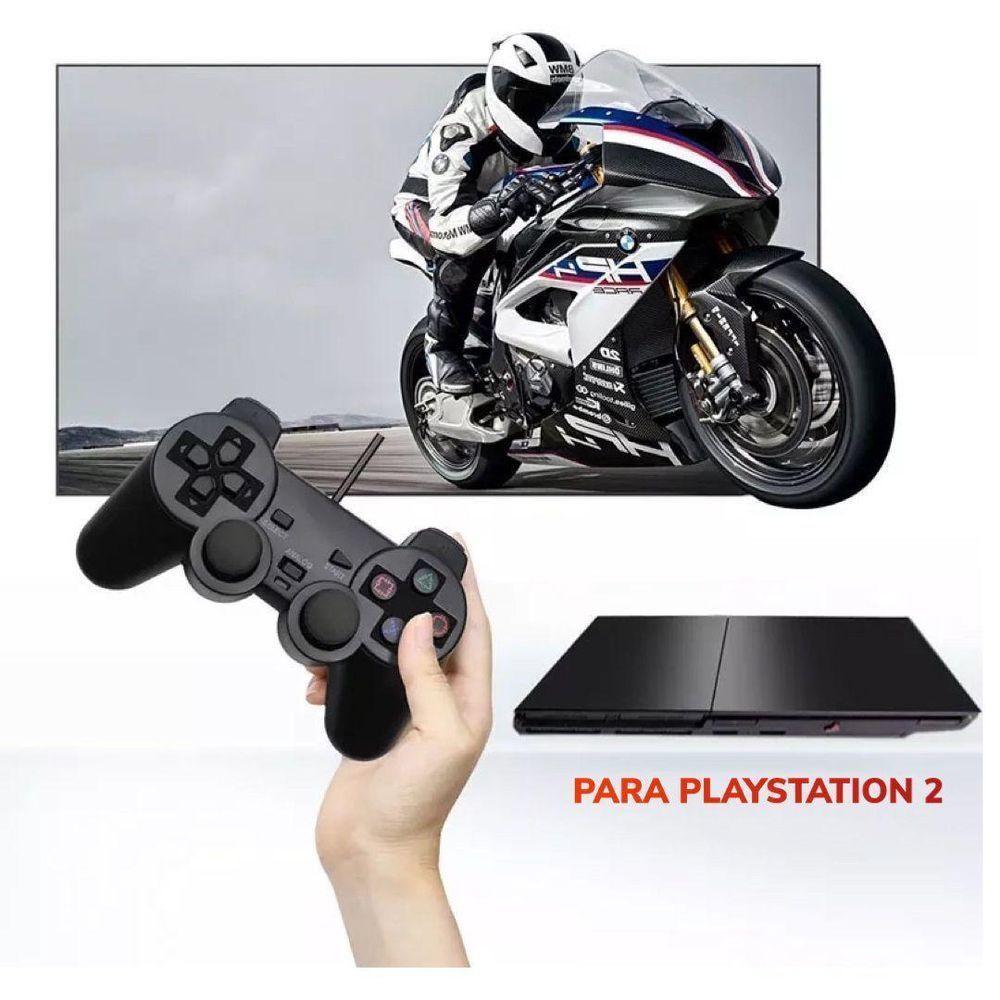 Controle PS2 e PS1 C-fio Dualshock Analogico Preto Shinka - 3