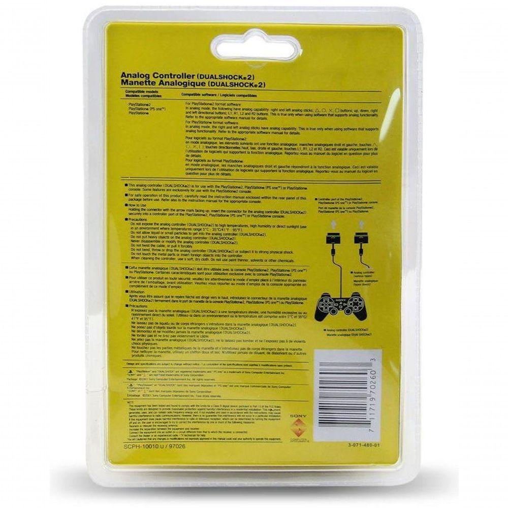 Controle Playstation 2 Dualshock 2 PS2 Slim Joystick Preto - 5