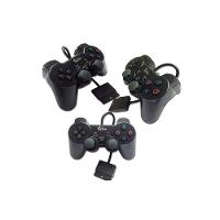 Kit 2 Controle Joystick Game PS1 PS2 Play 2 Com Fio Vibração