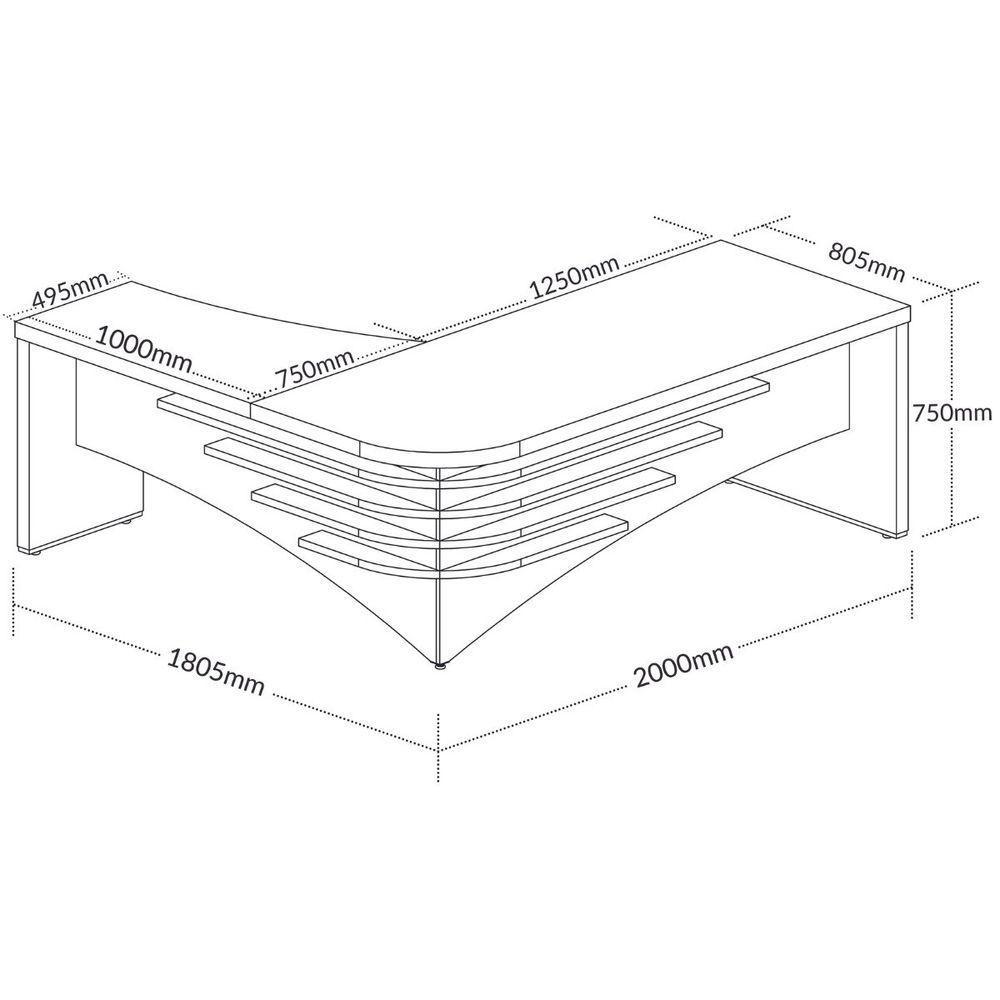 Mesa Tamburato Diretor Em L Escritório Home Office Carvalho branco - 9