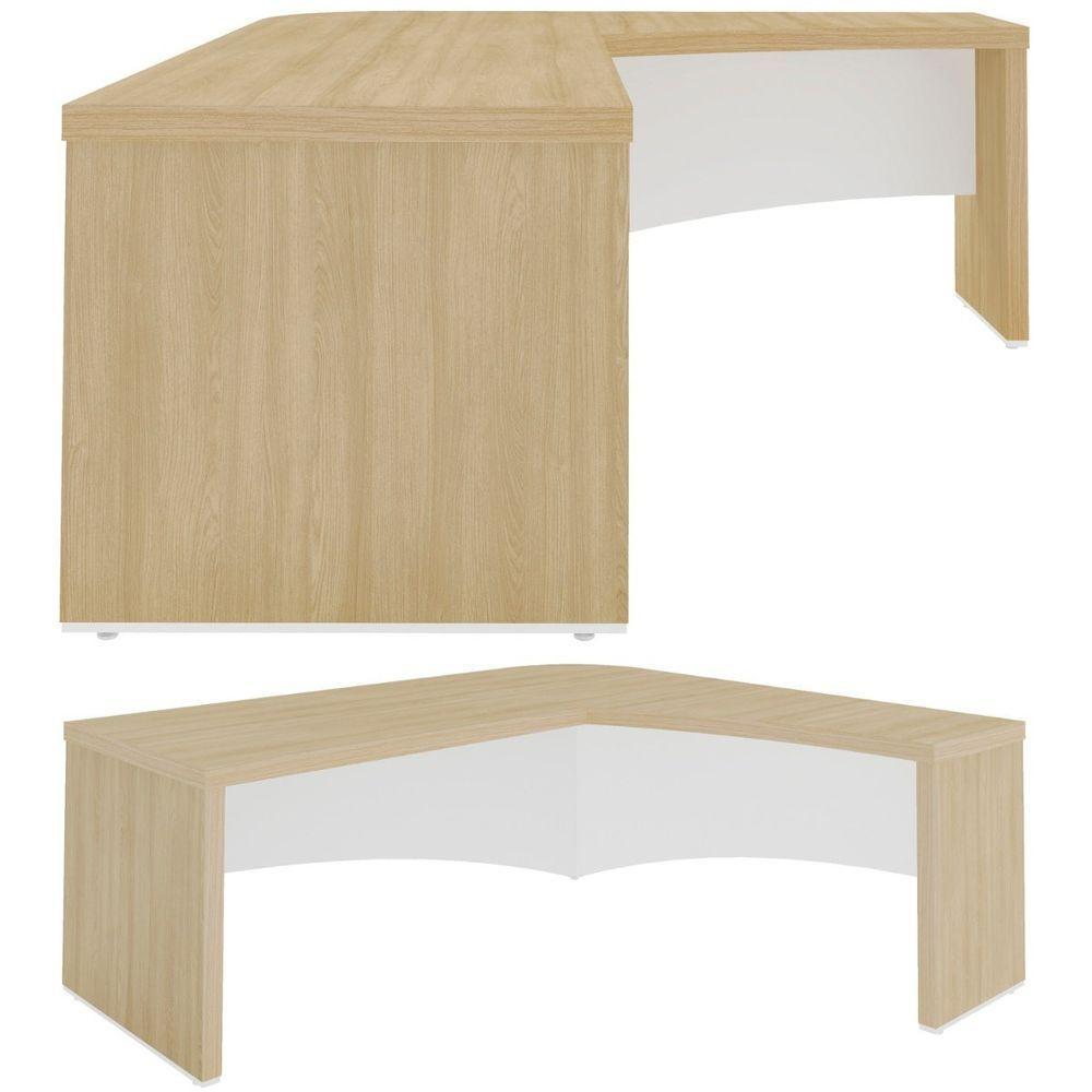 Mesa Tamburato Diretor Em L Escritório Home Office Carvalho branco - 10