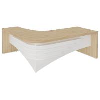 Mesa Tamburato Diretor Em L Escritório Home Office Carvalho branco - 1