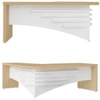 Mesa Tamburato Diretor Em L Escritório Home Office Carvalho branco - 5