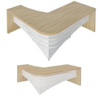 Mesa Tamburato Diretor Em L Escritório Home Office Carvalho branco - 6