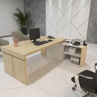 Mesa Para Escritório Em L Com Tomada 2 Gavetas Carvalho branco - 2