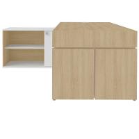 Mesa Para Escritório Em L Com Tomada 2 Gavetas Carvalho branco - 6