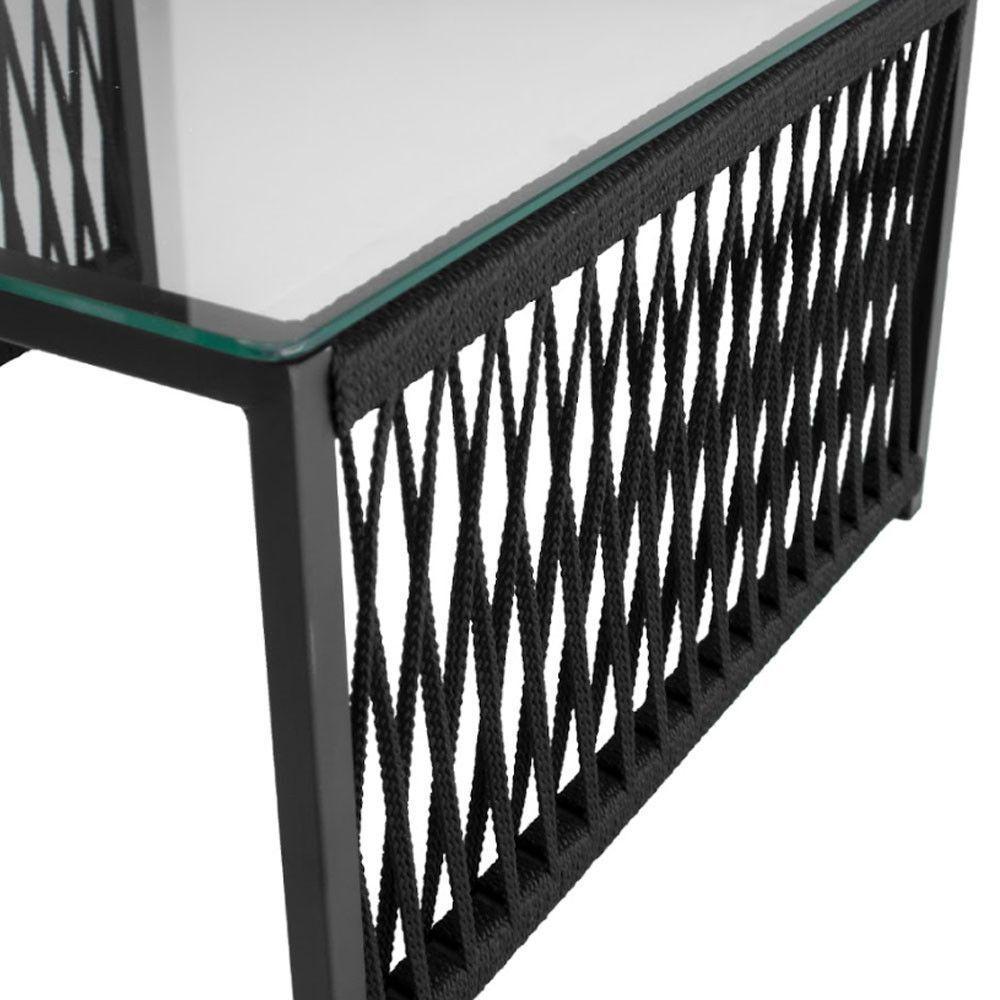 Conjunto Para área Externa De Corda Náutica Preto-azul - 4