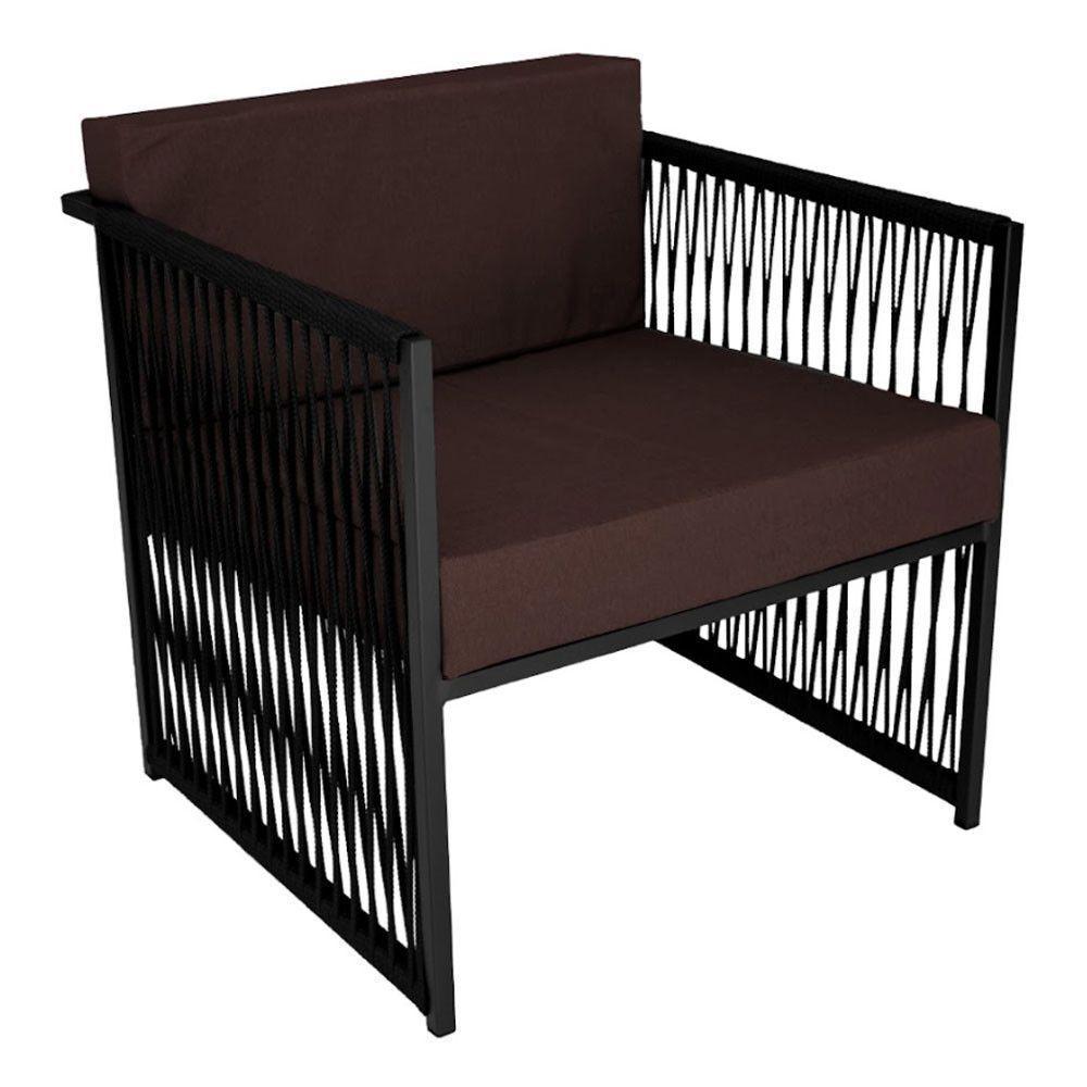 Conjunto Para área Externa De Corda Náutica Preto-marrom - 6