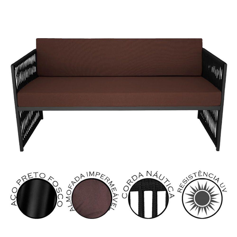 Conjunto Para área Externa De Corda Náutica Preto-marrom - 7
