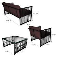 Conjunto Para área Externa De Corda Náutica Preto-marrom - 5