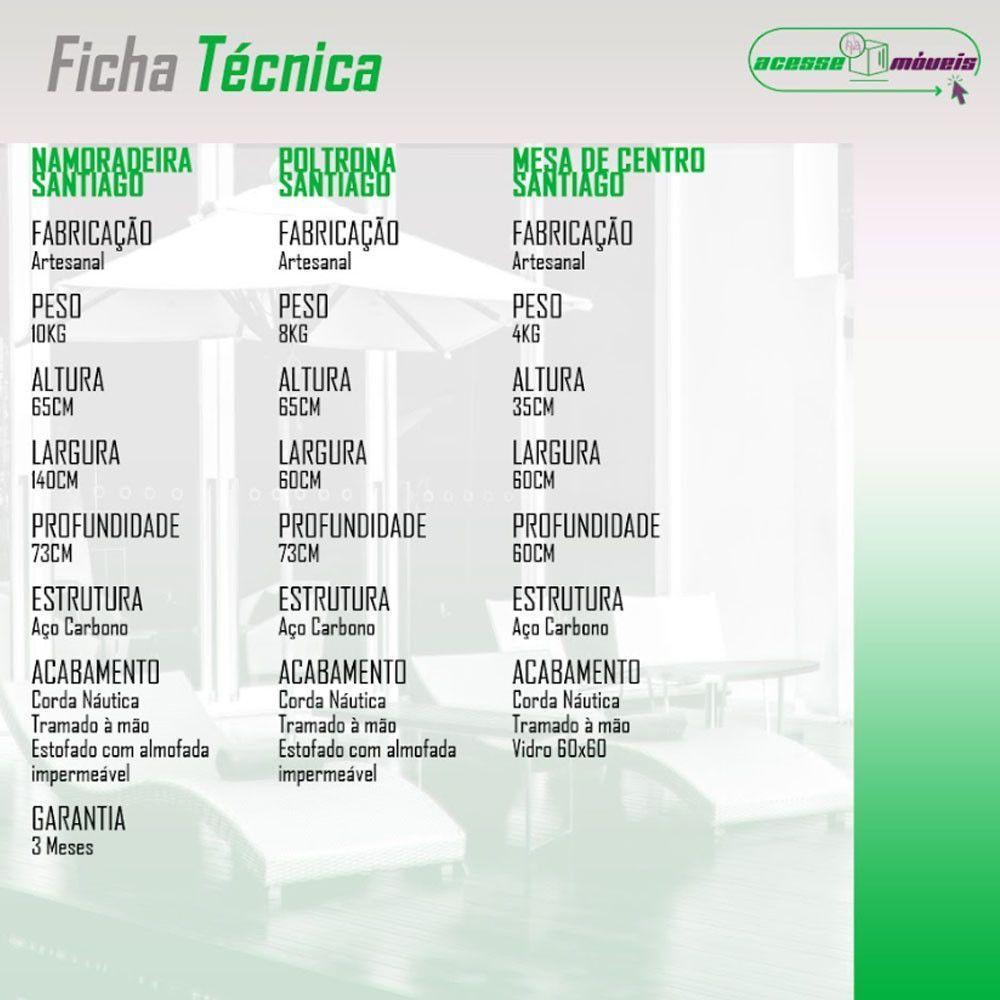 Conjunto Para área Externa De Corda Náutica Preto-azul - 8