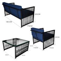 Conjunto Para área Externa De Corda Náutica Preto-azul - 3