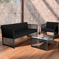 Conjunto Para área Externa De Corda Náutica Preto-preto - 1