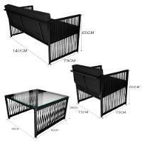 Conjunto Para área Externa De Corda Náutica Preto-preto - 2