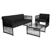 Conjunto Para área Externa De Corda Náutica Preto-preto - 7