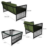 Conjunto Para área Externa De Corda Náutica Preto-verde - 10