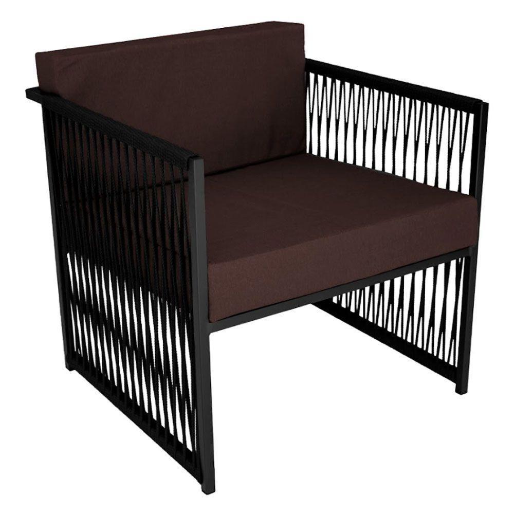 Conjunto Para área Externa De Corda Náutica Preto-marrom - 4