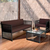 Conjunto Para área Externa De Corda Náutica Preto-marrom - 1