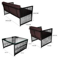 Conjunto Para área Externa De Corda Náutica Preto-marrom - 10