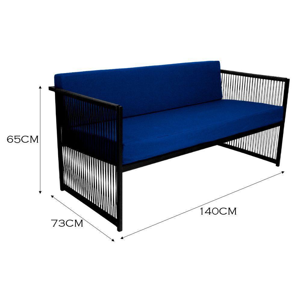 Conjunto Para área Externa De Fibra Sintética Azul - 5