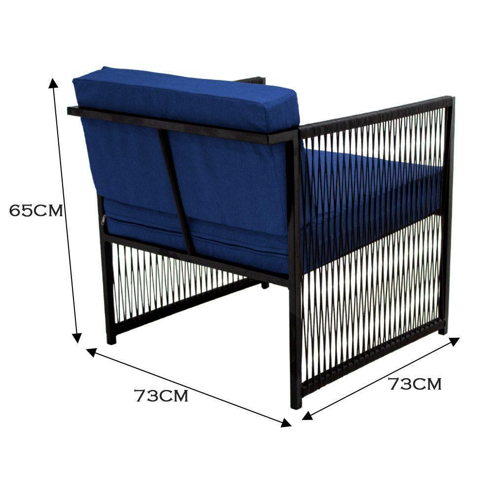 Conjunto Para área Externa De Fibra Sintética Azul - 7