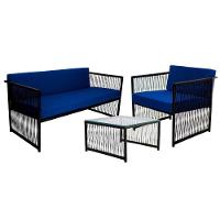 Conjunto Para área Externa De Fibra Sintética Azul - 1