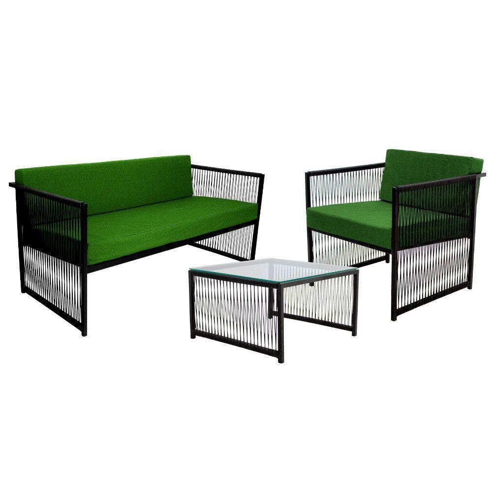 Conjunto Para área Externa De Fibra Sintética Verde - 1