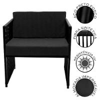 Conjunto Para área Externa De Fibra Sintética Preto