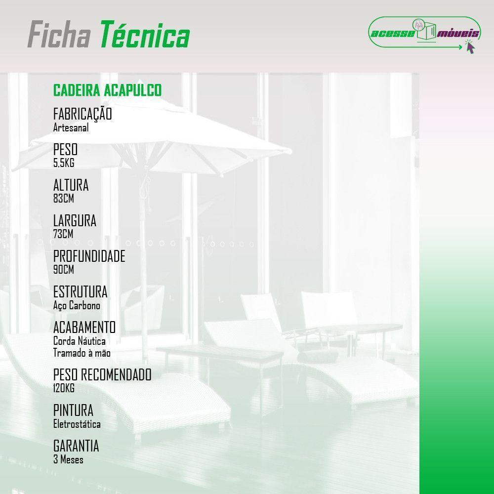 Conjunto 3 Cadeiras Para Area Externa Acapulco Aço Carbono Marrom - 5