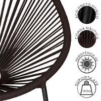 Conjunto 3 Cadeiras Para Area Externa Acapulco Aço Carbono Marrom - 6