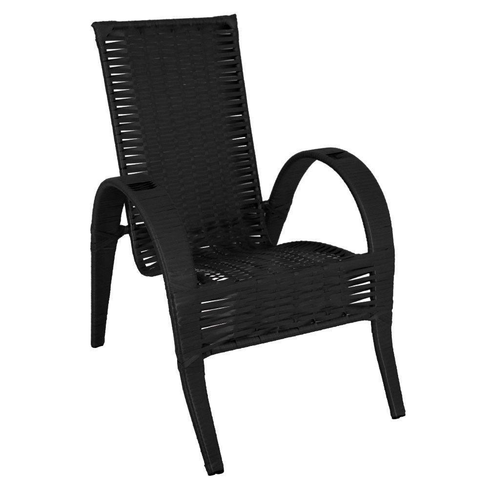 Conjunto Mesa De Centro 4 Cadeiras Vitória área Externa Preto - 5